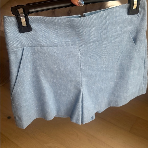 Alice + Olivia High Waist Light Blue Shorts - Picture 1 of 5